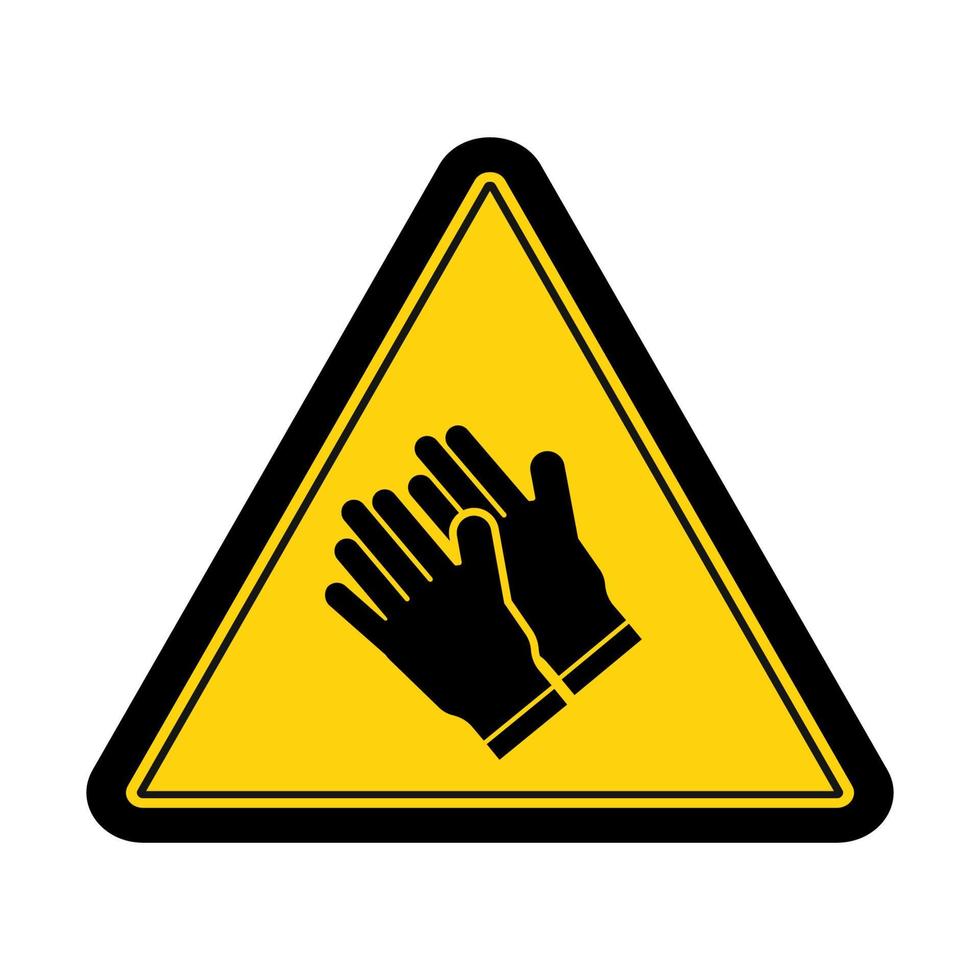 Warning protective glove sign and symbol graphic design vector illustration