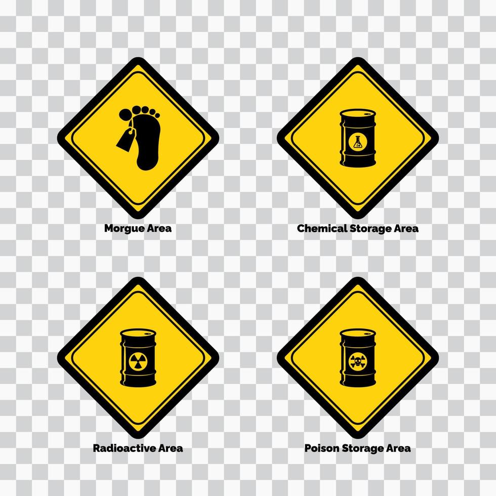 Danger and morgue area sign and symbol graphic design vector illustration