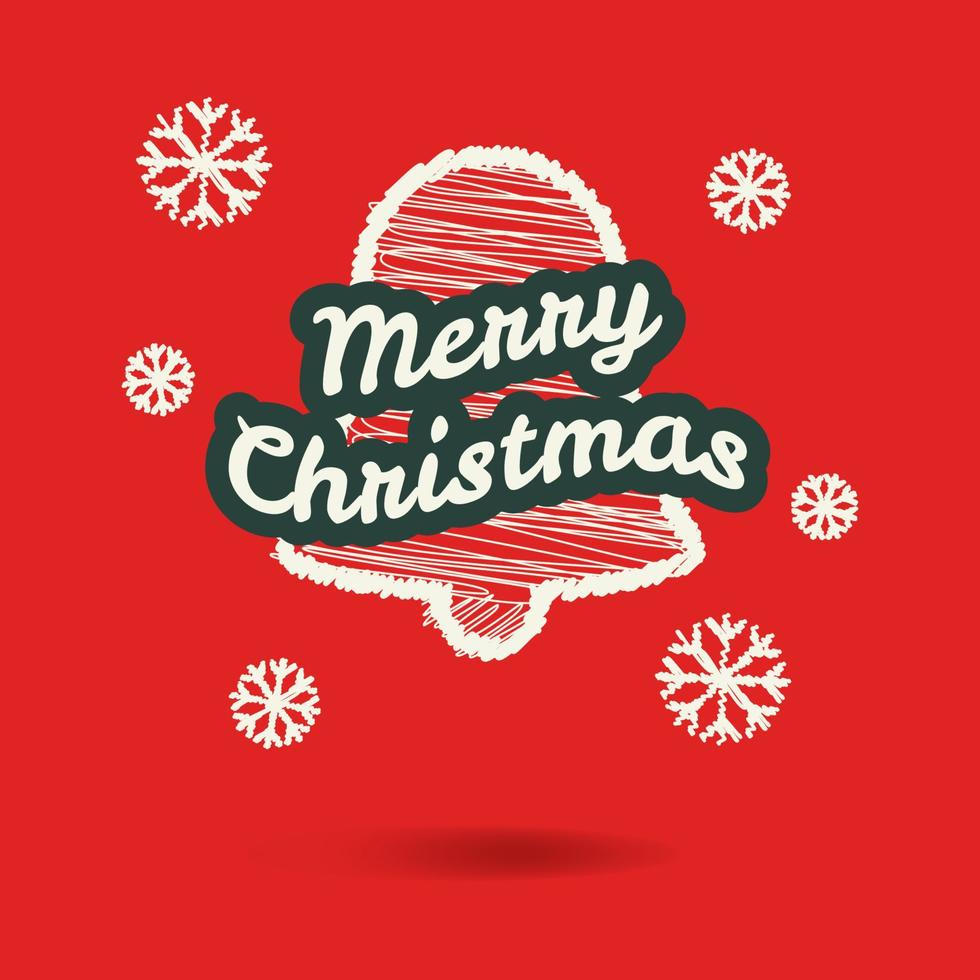 Scribble  christmas bell background vector illustration. Merry christmas concept