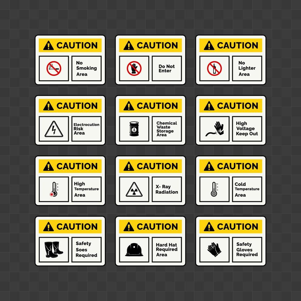 ilustración de vector de diseño de colección de signos de precaución