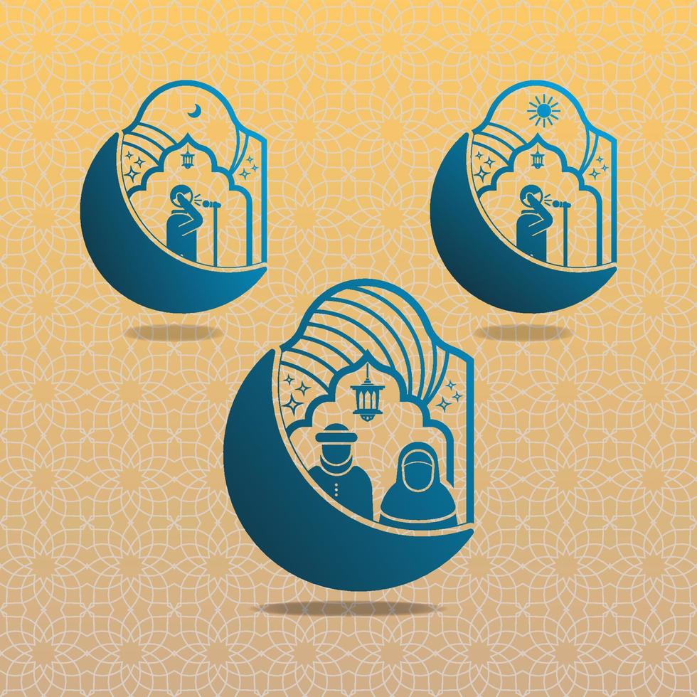 Moslem call to prayer graphic design vector illustration