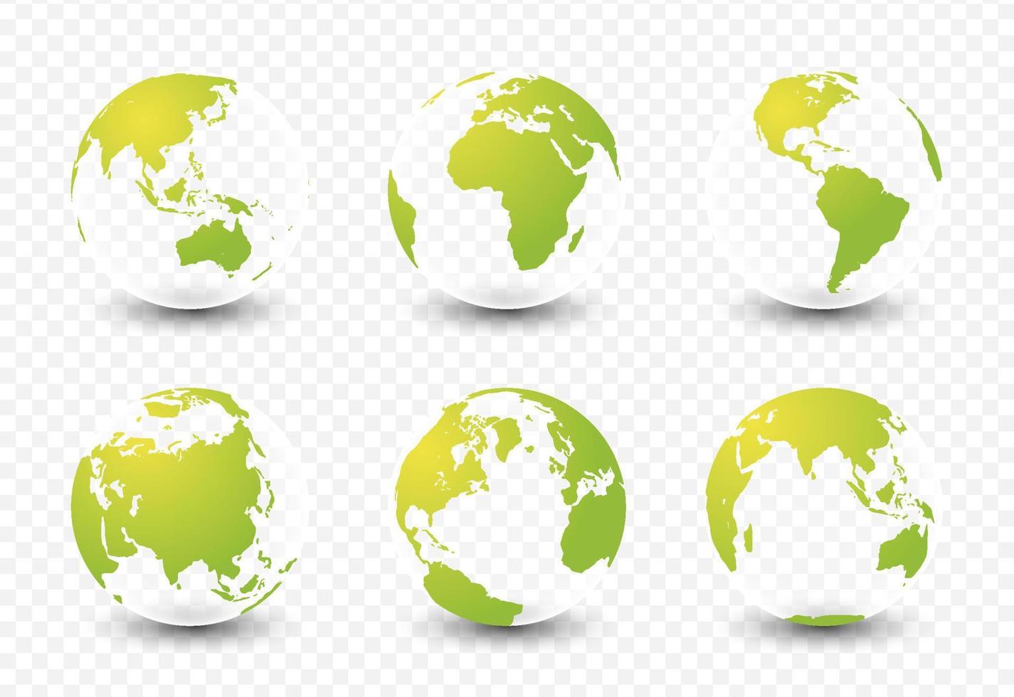 Set of planet earth. Set of earth globe vector