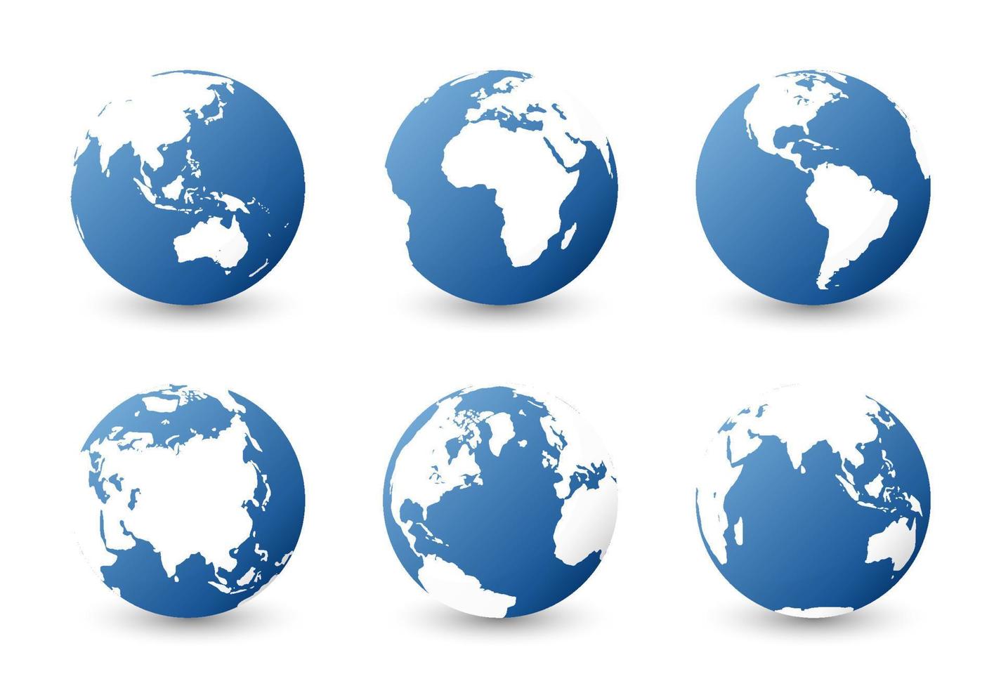 Set of planet earth. Set of earth globe vector