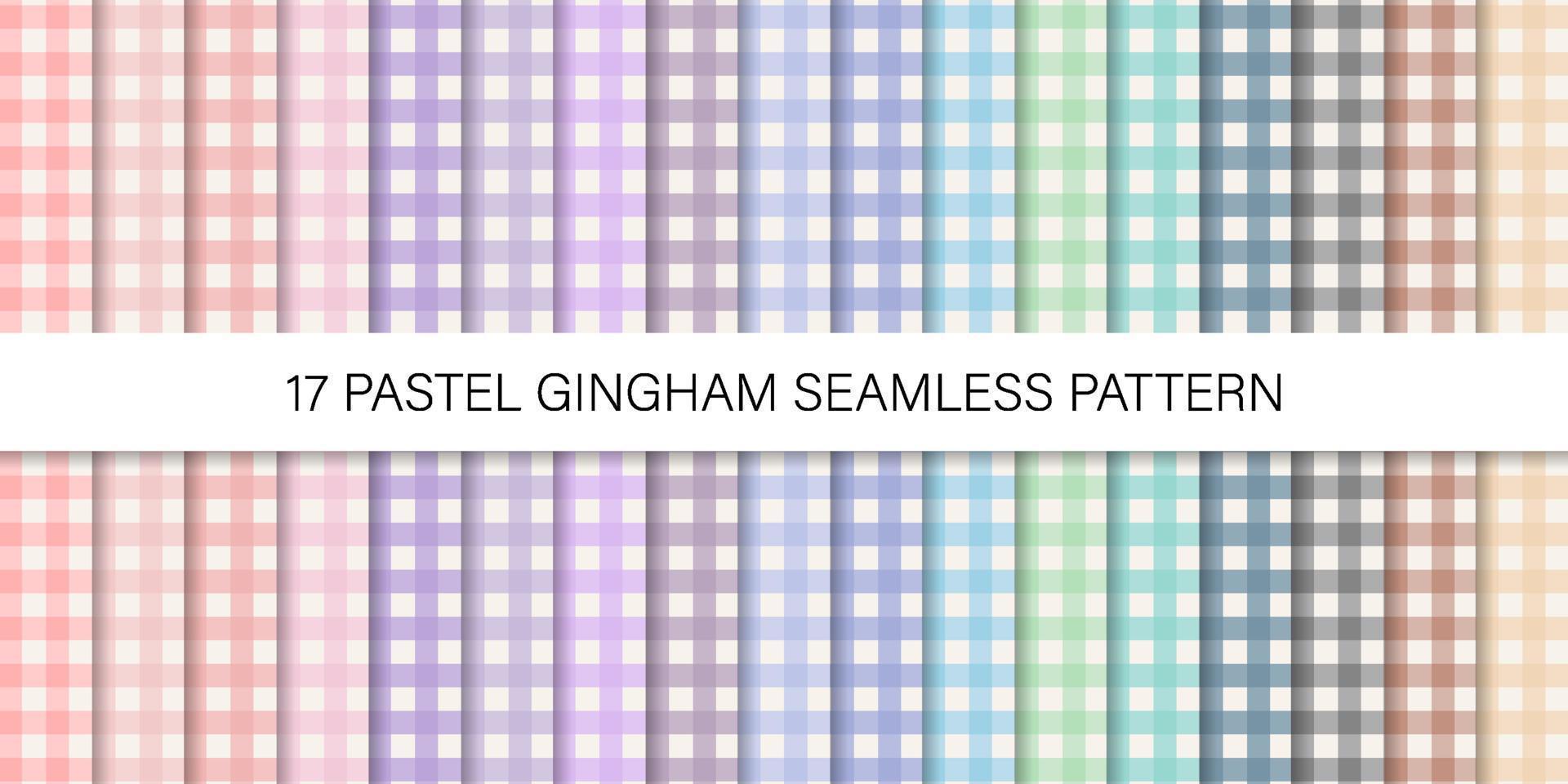 Set collection of checkered gingham tablecloth seamless pattern vector
