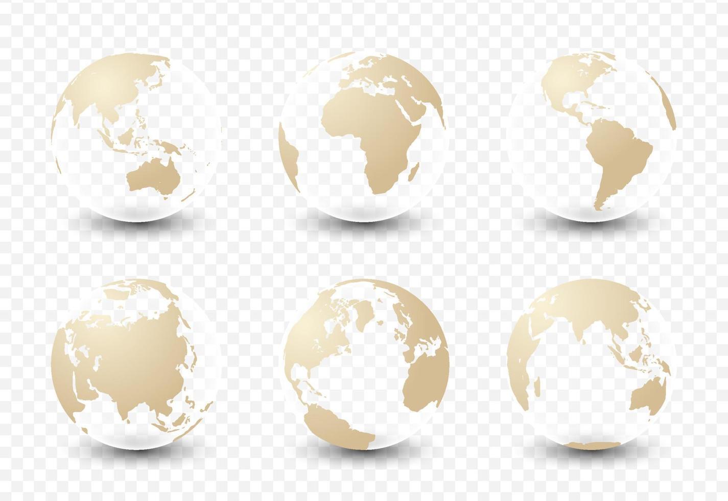 Set of planet earth. Set of earth globe vector