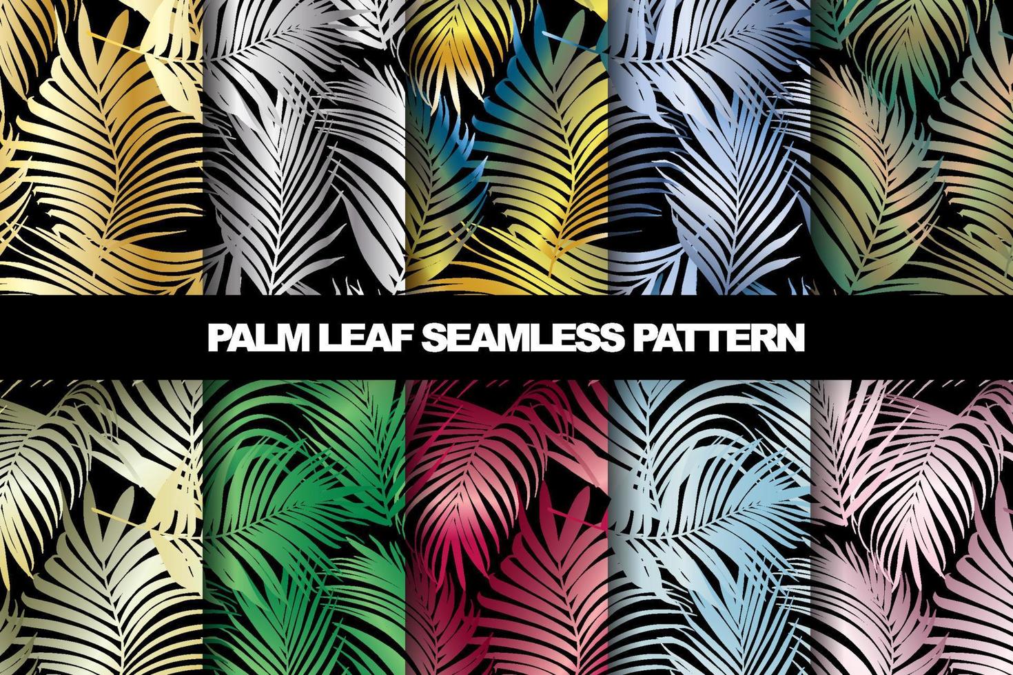 colección de patrones sin fisuras de vector de hoja de Palma