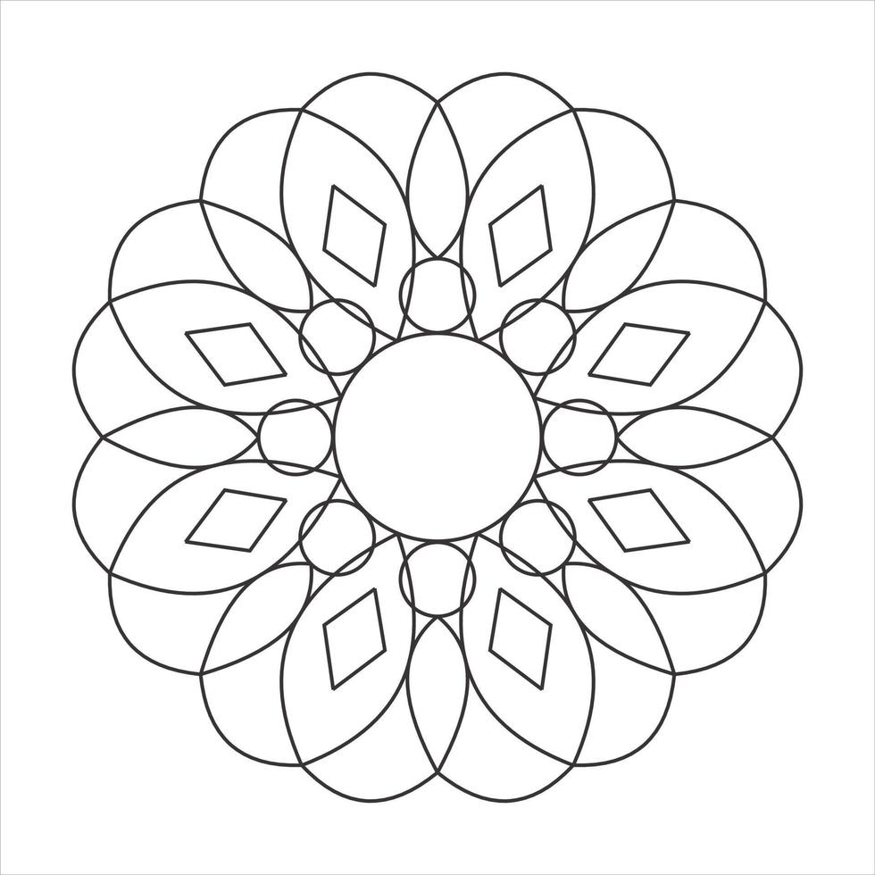 mandala coloring page for adult vector