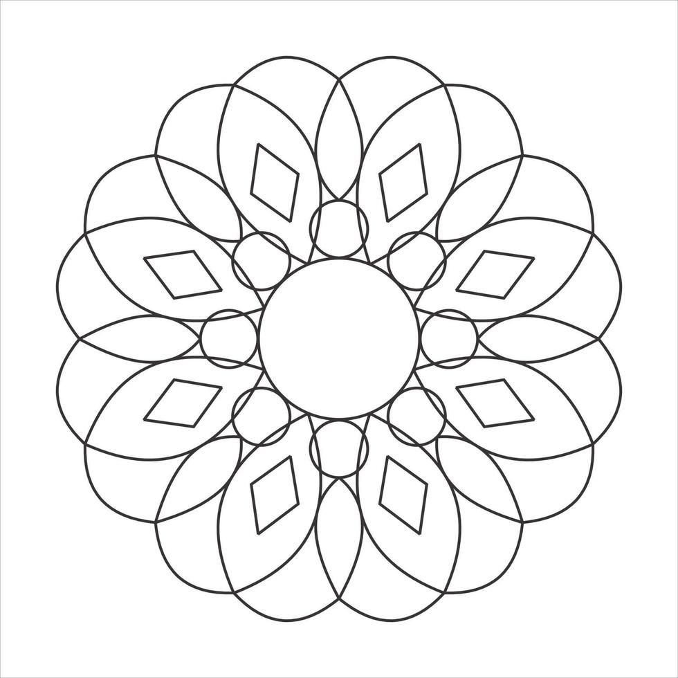 mandala coloring page for adult vector