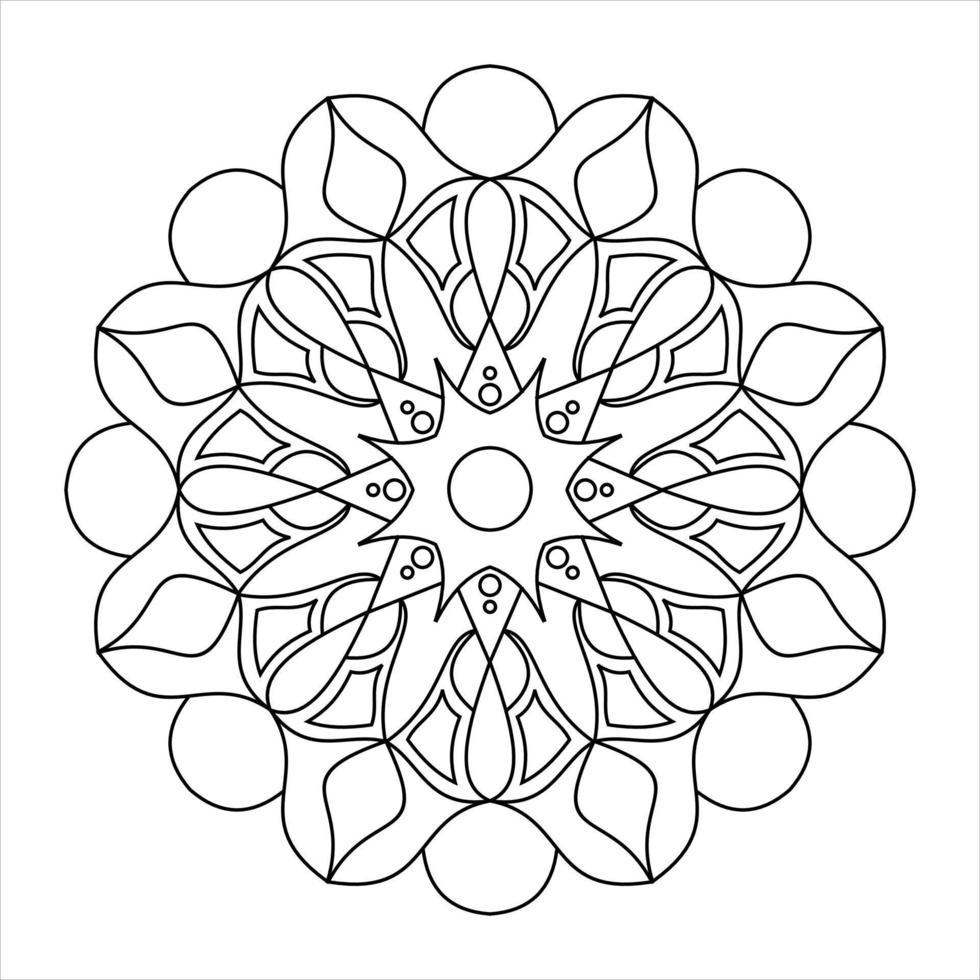 mandala coloring page for adult vector