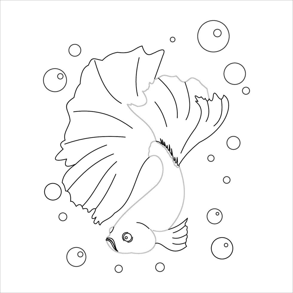 fish coloring pages vector