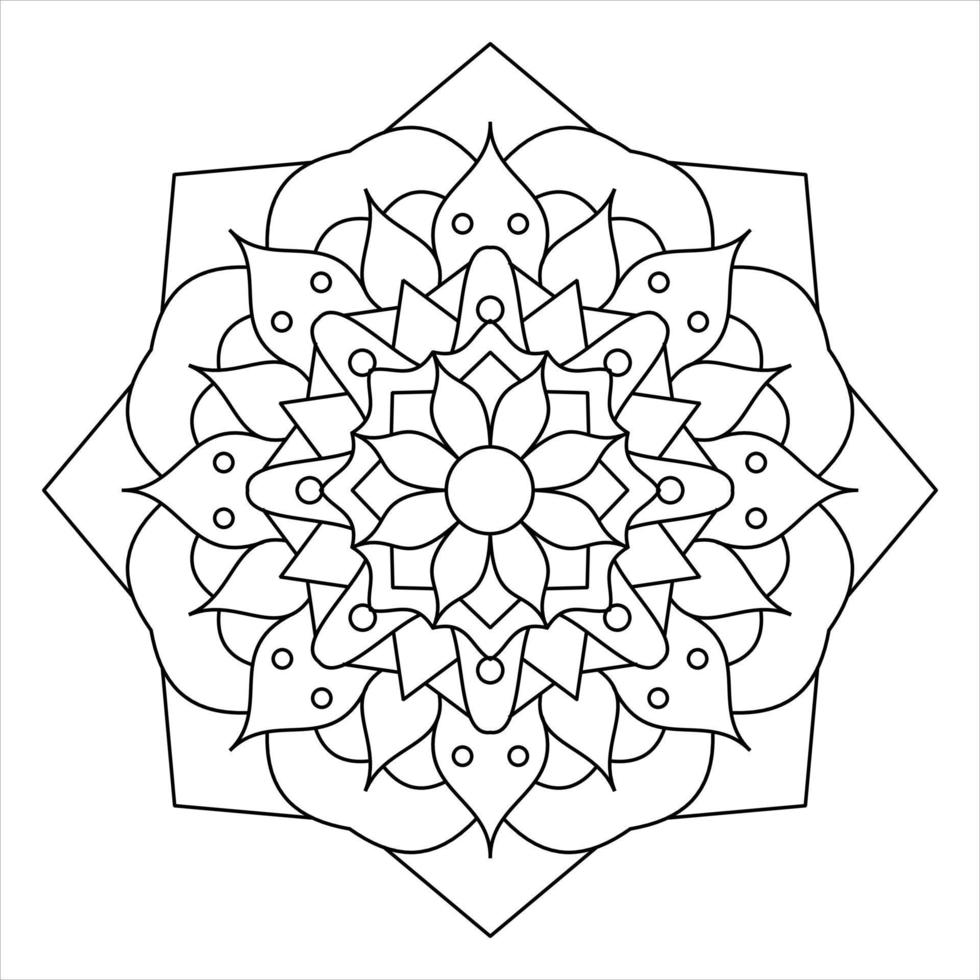 mandala coloring page for adult vector