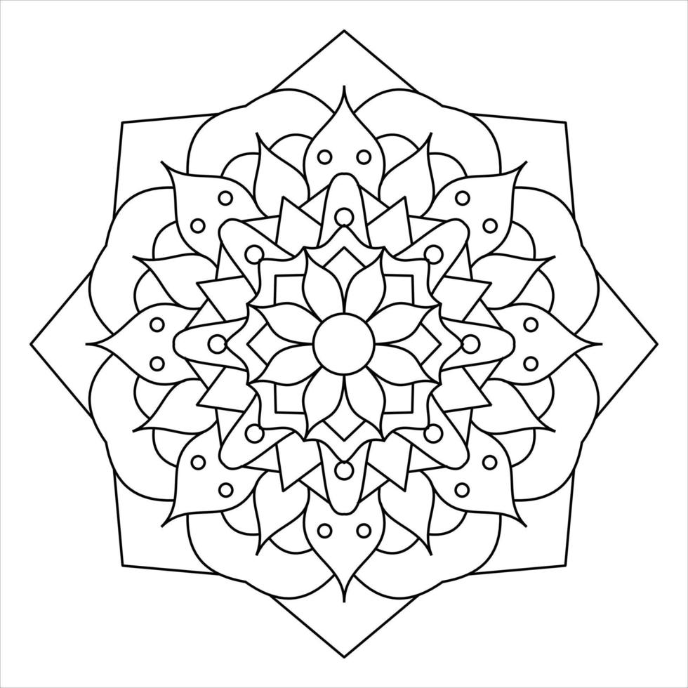 mandala coloring page for adult vector