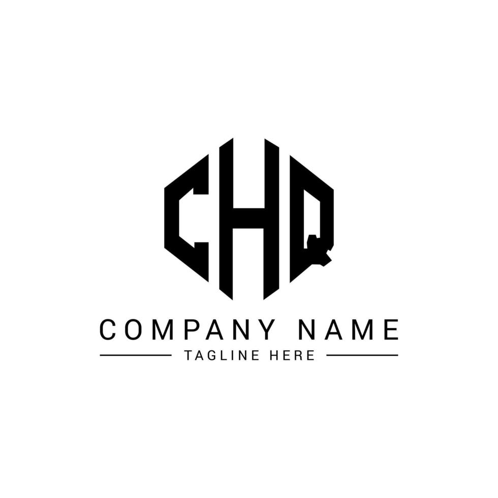 diseño de logotipo de letra chq con forma de polígono. diseño de logotipo en forma de cubo y polígono chq. chq hexágono vector logo plantilla colores blanco y negro. monograma chq, logotipo comercial e inmobiliario.