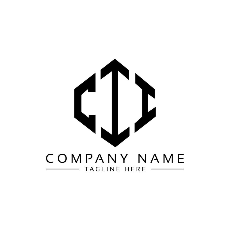 CII letter logo design with polygon shape. CII polygon and cube shape logo design. CII hexagon vector logo template white and black colors. CII monogram, business and real estate logo.