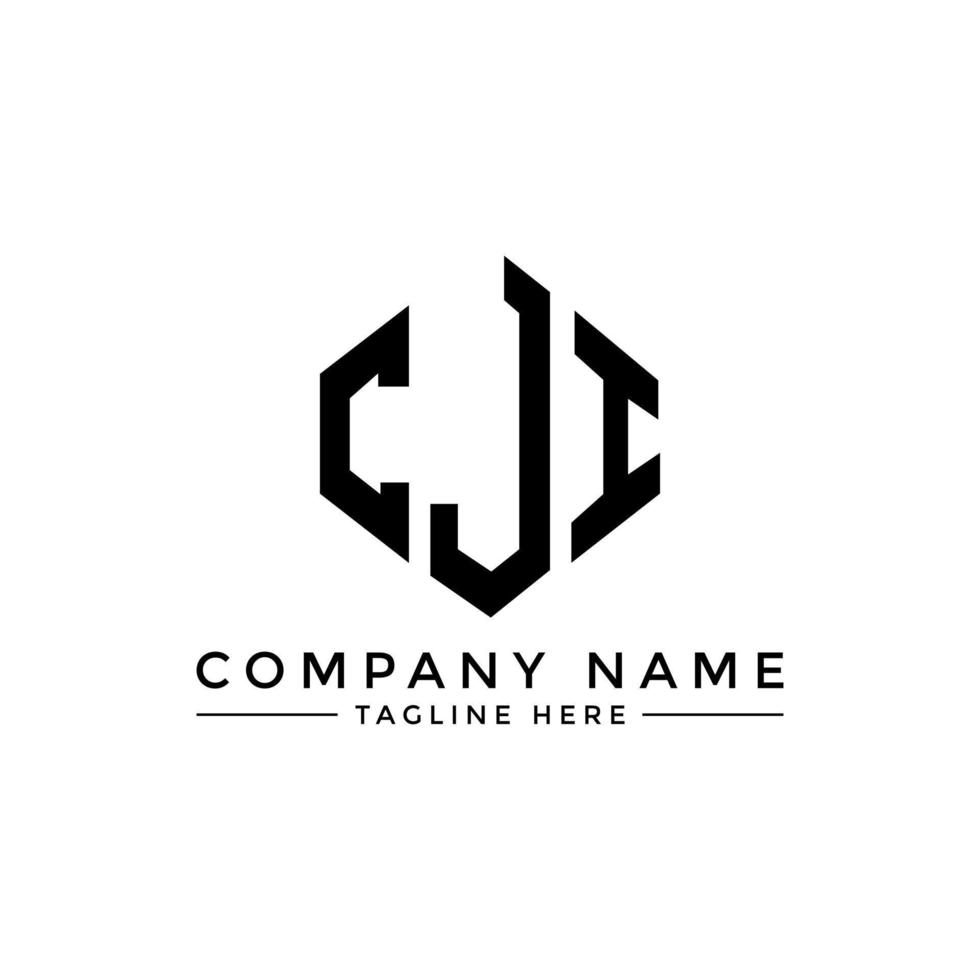 CJI letter logo design with polygon shape. CJI polygon and cube shape logo design. CJI hexagon vector logo template white and black colors. CJI monogram, business and real estate logo.