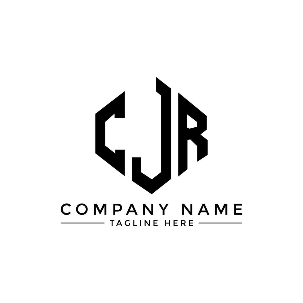 CJR letter logo design with polygon shape. CJR polygon and cube shape logo design. CJR hexagon vector logo template white and black colors. CJR monogram, business and real estate logo.