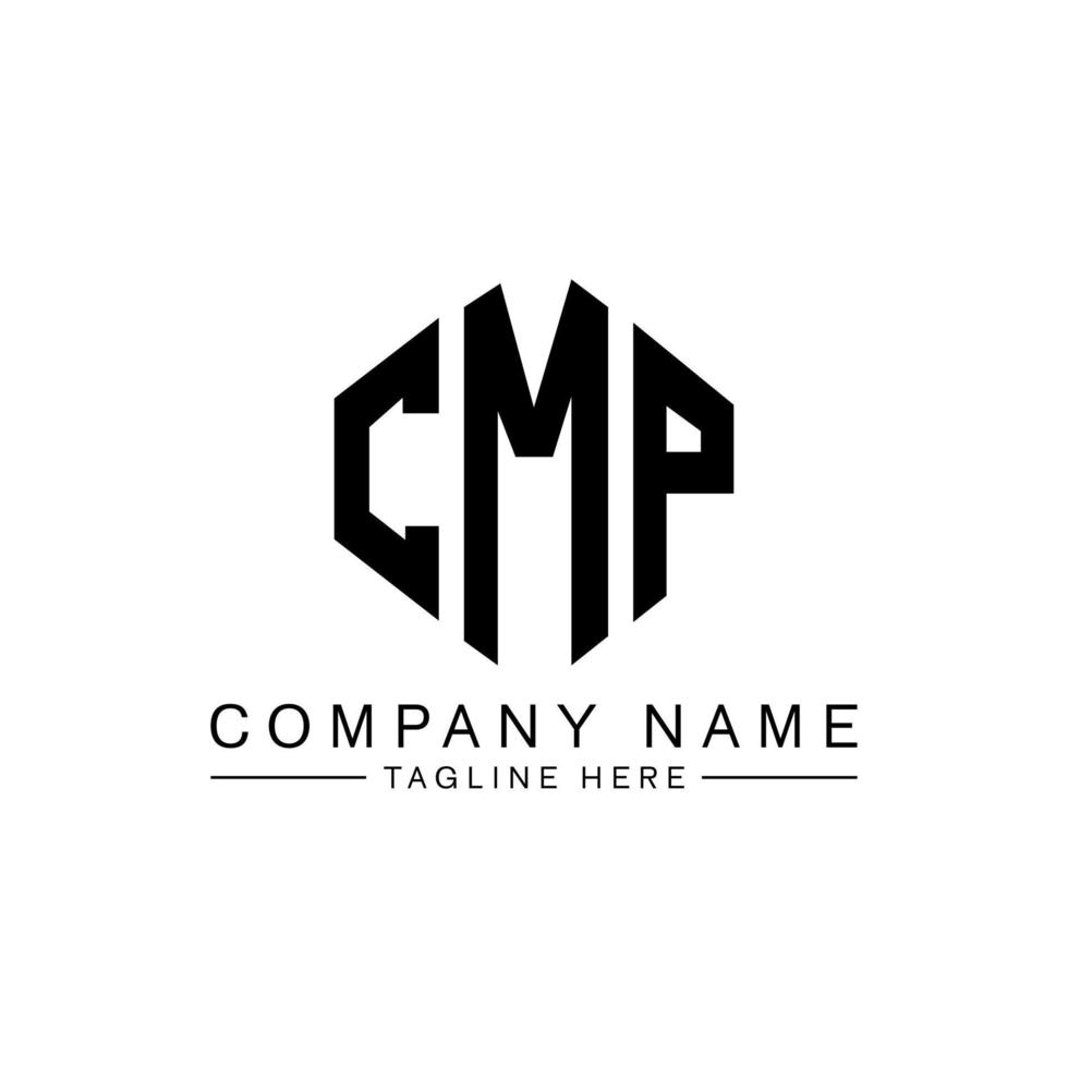CMP letter logo design with polygon shape. CMP polygon and cube shape logo design. CMP hexagon vector logo template white and black colors. CMP monogram, business and real estate logo.