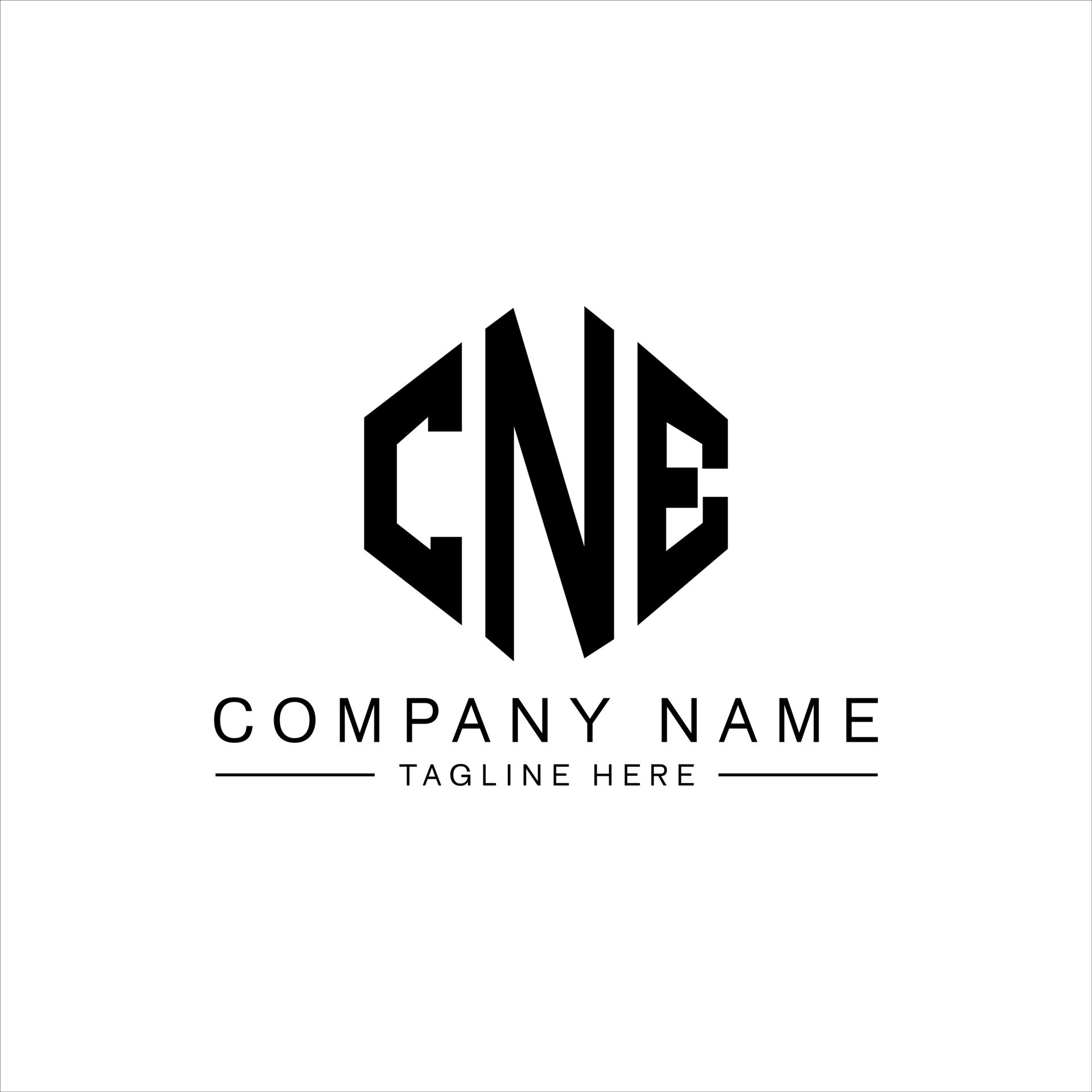 diseño de logotipo de letra cne con forma de polígono cne polígono y