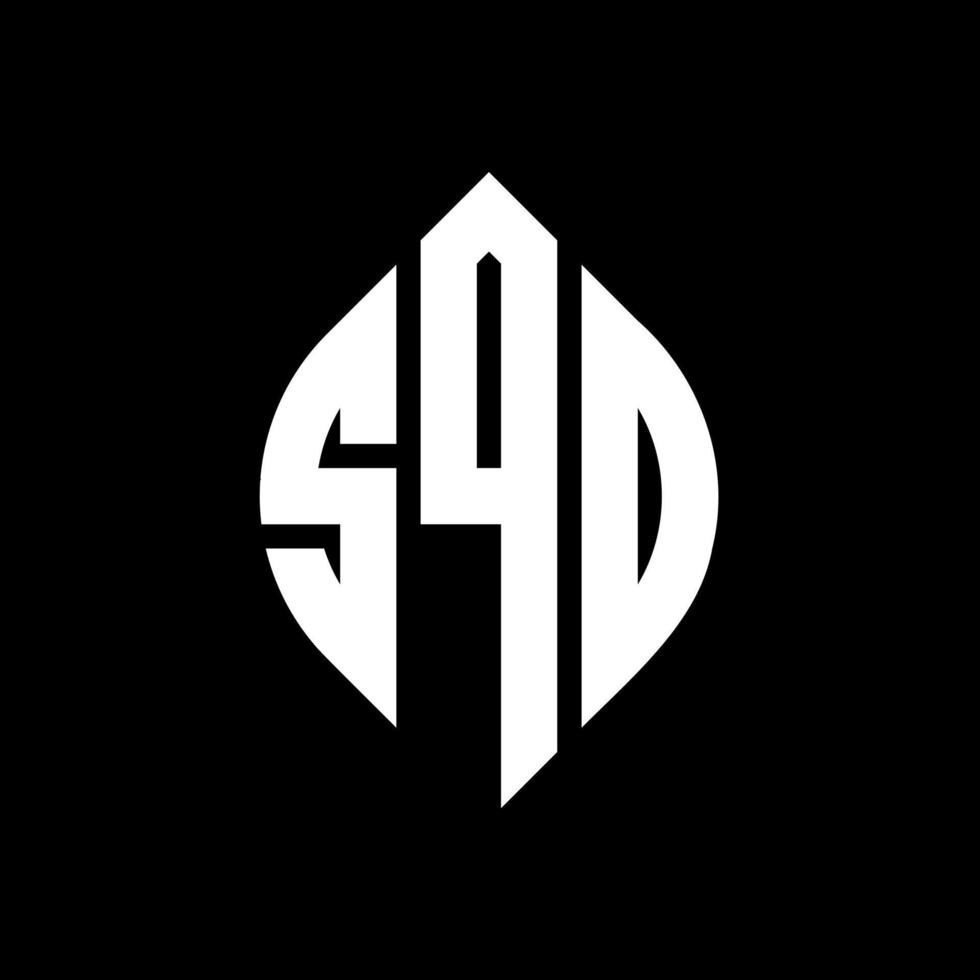 SQO circle letter logo design with circle and ellipse shape. SQO ellipse letters with typographic style. The three initials form a circle logo. SQO Circle Emblem Abstract Monogram Letter Mark Vector. vector