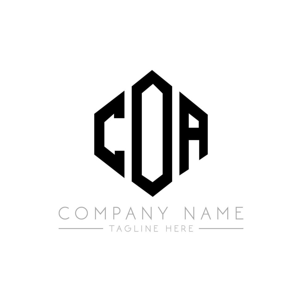 COA letter logo design with polygon shape. COA polygon and cube shape logo design. COA hexagon vector logo template white and black colors. COA monogram, business and real estate logo.