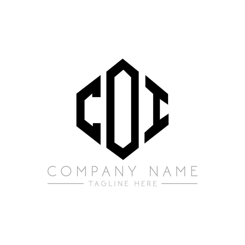 COI letter logo design with polygon shape. COI polygon and cube shape logo design. COI hexagon vector logo template white and black colors. COI monogram, business and real estate logo.