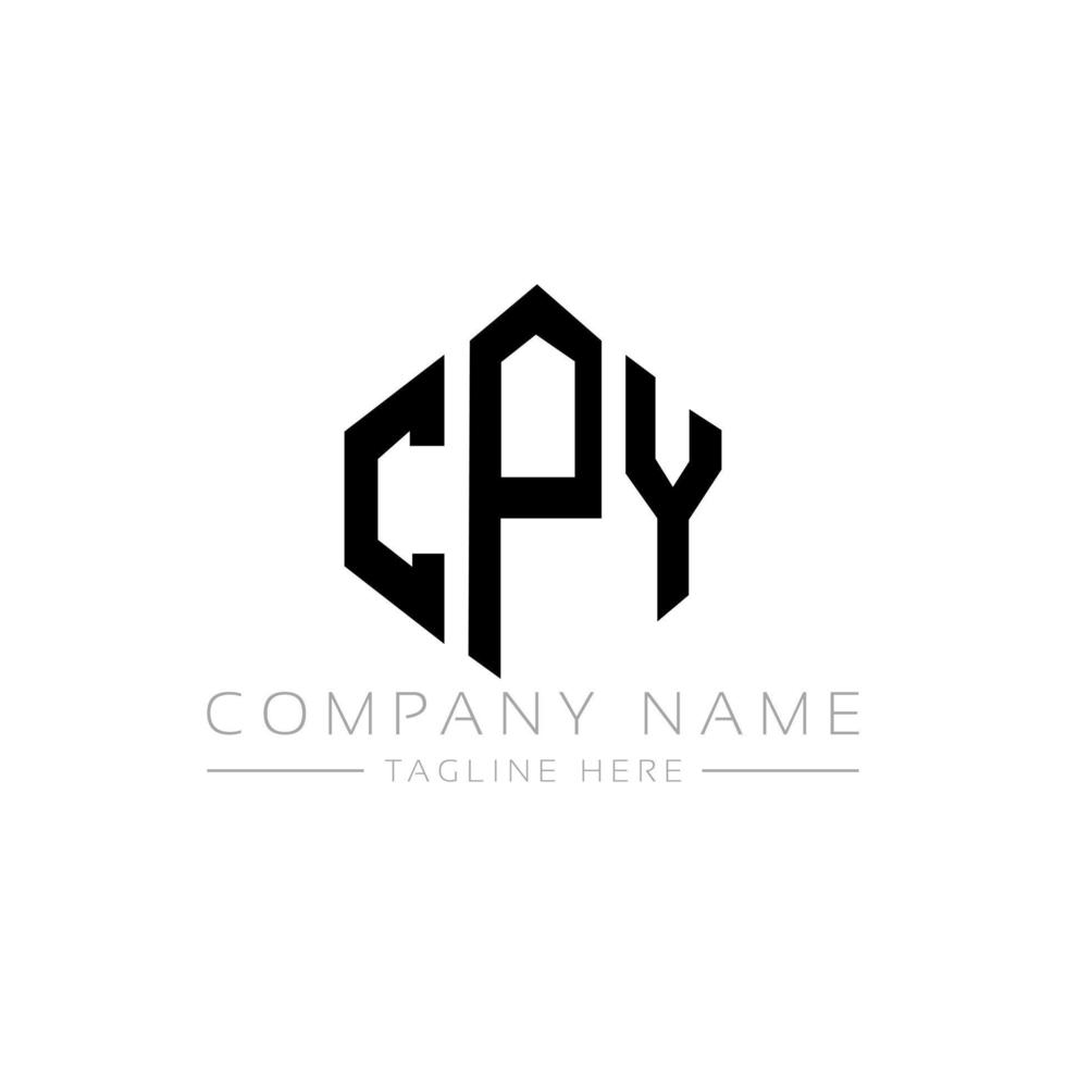 CPY letter logo design with polygon shape. CPY polygon and cube shape logo design. CPY hexagon vector logo template white and black colors. CPY monogram, business and real estate logo.