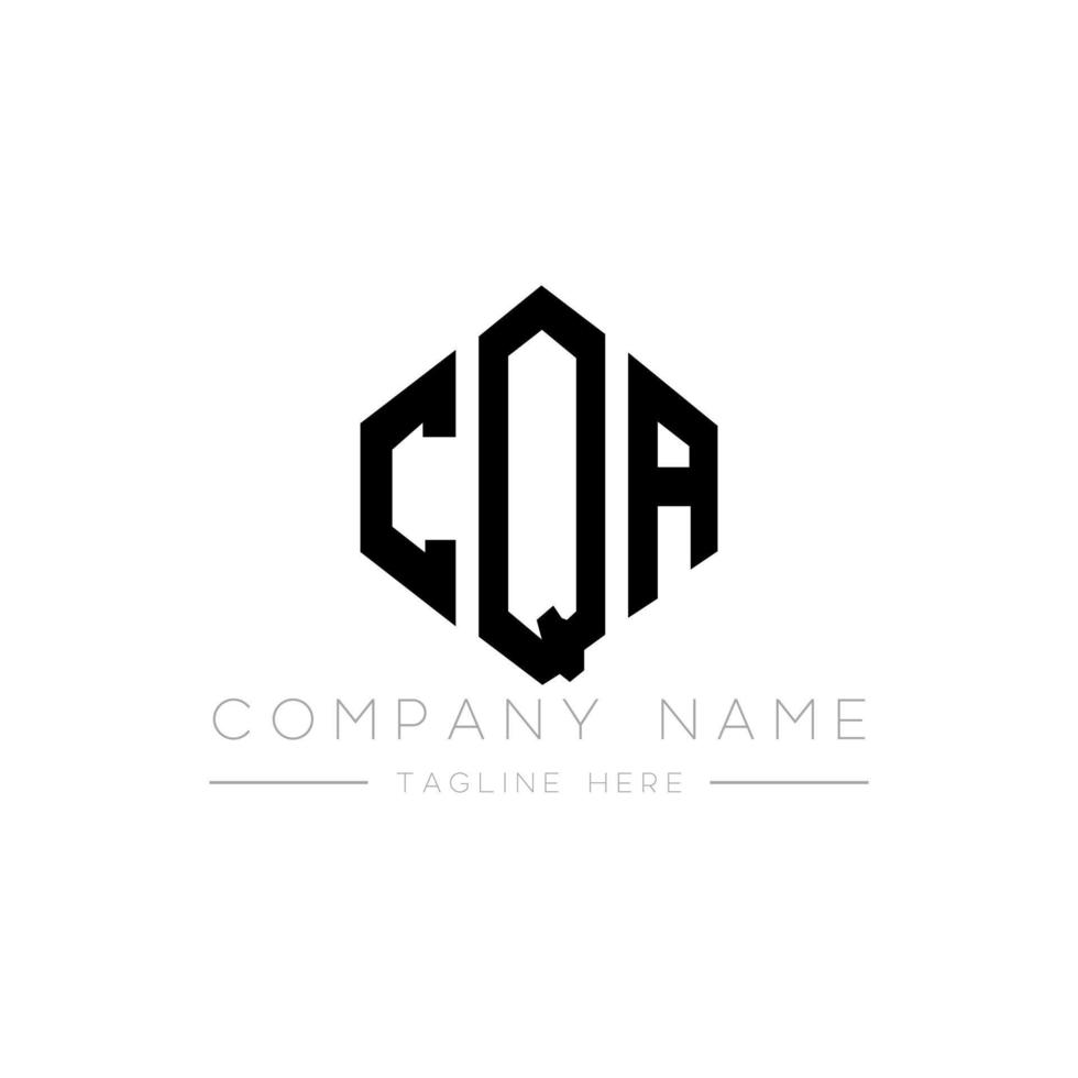 CQA letter logo design with polygon shape. CQA polygon and cube shape logo design. CQA hexagon vector logo template white and black colors. CQA monogram, business and real estate logo.