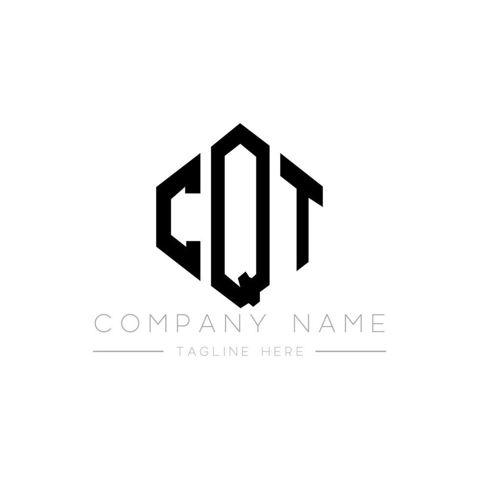 CQT letter logo design with polygon shape. CQT polygon and cube shape logo design. CQT hexagon vector logo template white and black colors. CQT monogram, business and real estate logo.