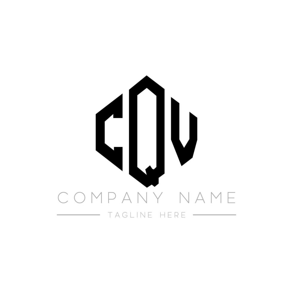 CQV letter logo design with polygon shape. CQV polygon and cube shape logo design. CQV hexagon vector logo template white and black colors. CQV monogram, business and real estate logo.