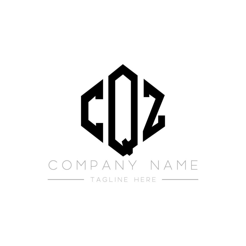 CQZ letter logo design with polygon shape. CQZ polygon and cube shape logo design. CQZ hexagon vector logo template white and black colors. CQZ monogram, business and real estate logo.