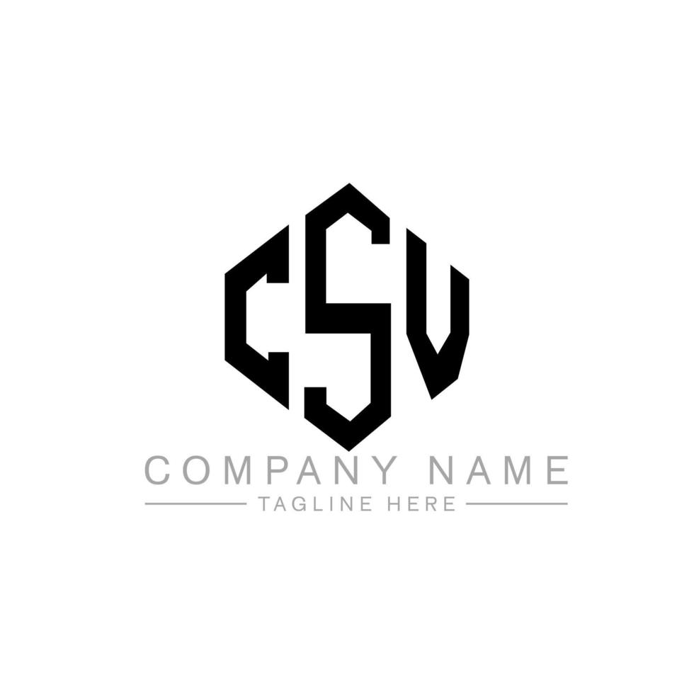 CSV letter logo design with polygon shape. CSV polygon and cube shape logo design. CSV hexagon vector logo template white and black colors. CSV monogram, business and real estate logo.