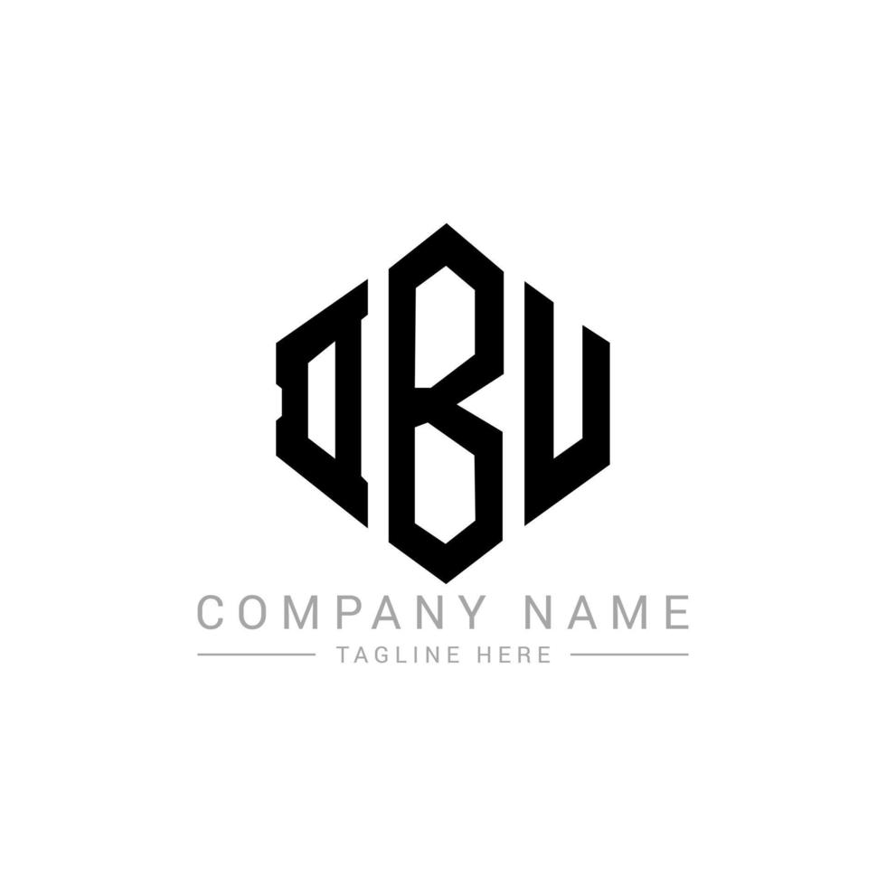 DBU letter logo design with polygon shape. DBU polygon and cube shape logo design. DBU hexagon vector logo template white and black colors. DBU monogram, business and real estate logo.