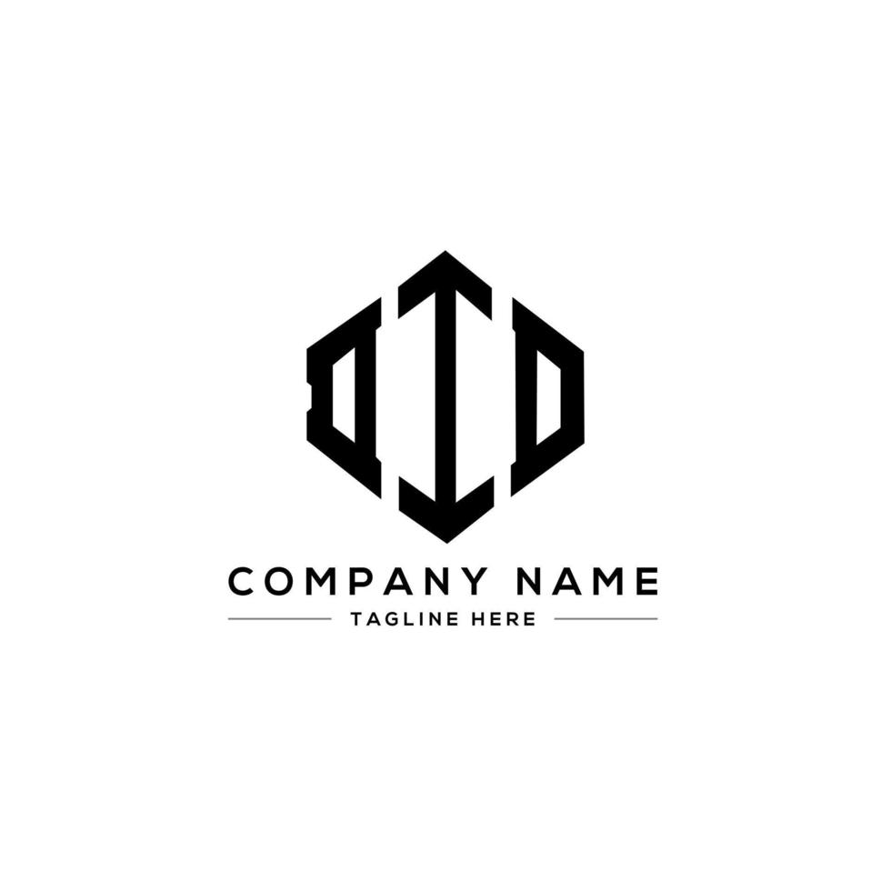 DID letter logo design with polygon shape. DID polygon and cube shape logo design. DID hexagon vector logo template white and black colors. DID monogram, business and real estate logo.