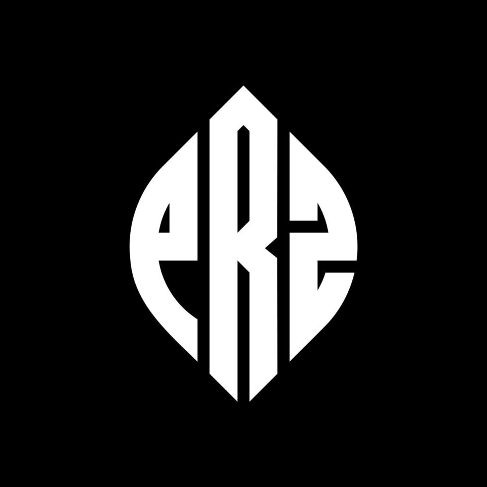 PRZ circle letter logo design with circle and ellipse shape. PRZ ellipse letters with typographic style. The three initials form a circle logo. PRZ Circle Emblem Abstract Monogram Letter Mark Vector. vector