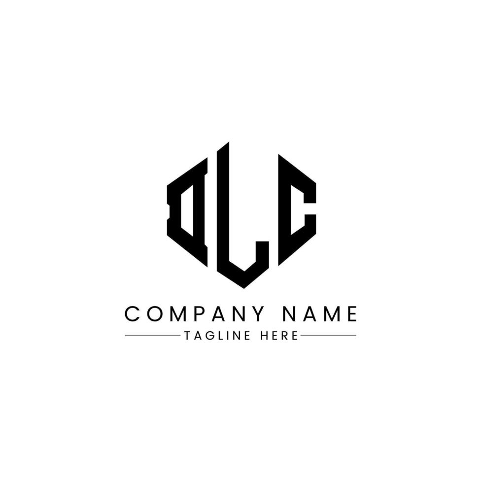 DLC letter logo design with polygon shape. DLC polygon and cube shape