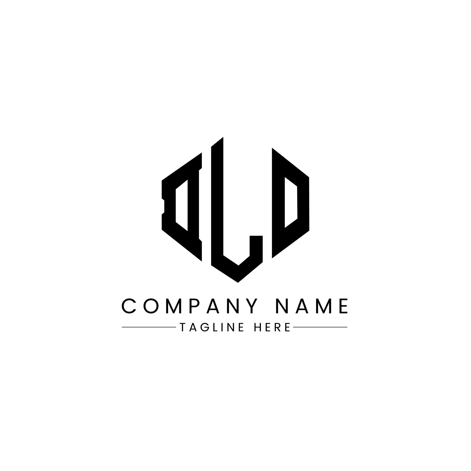 DLO letter logo design with polygon shape. DLO polygon and cube shape