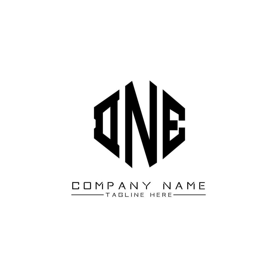 DNE letter logo design with polygon shape. DNE polygon and cube shape logo design. DNE hexagon vector logo template white and black colors. DNE monogram, business and real estate logo.