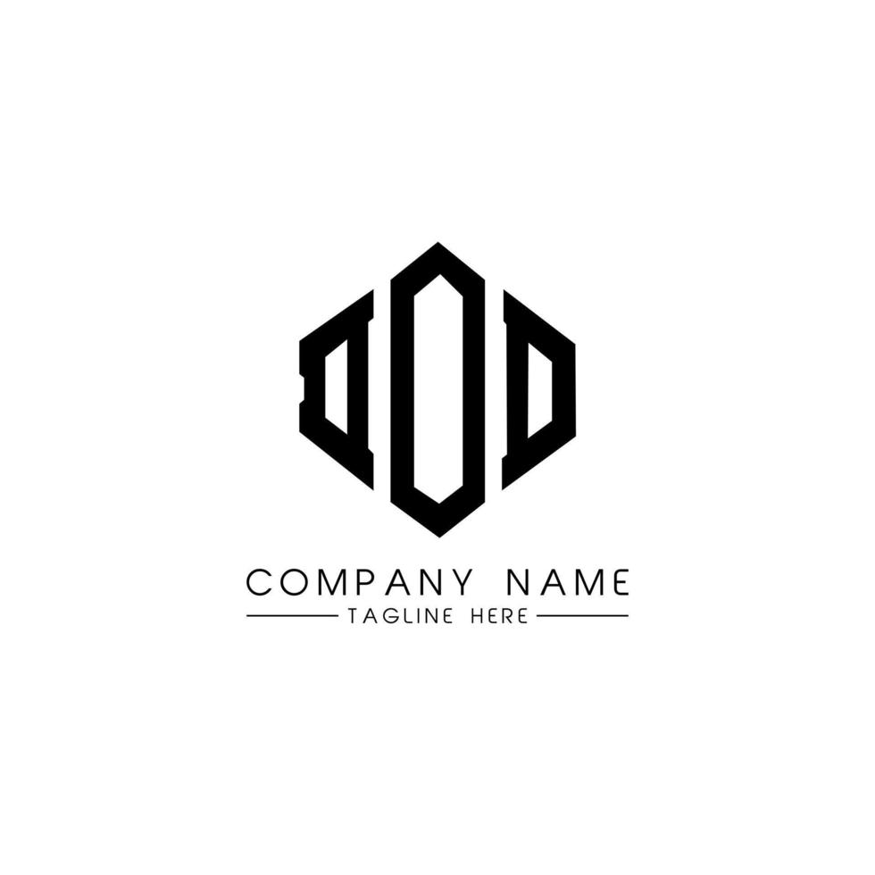 DOD letter logo design with polygon shape. DOD polygon and cube shape logo design. DOD hexagon vector logo template white and black colors. DOD monogram, business and real estate logo.