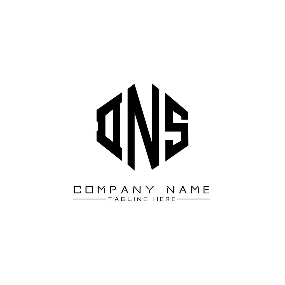 DNS letter logo design with polygon shape. DNS polygon and cube shape logo design. DNS hexagon vector logo template white and black colors. DNS monogram, business and real estate logo.