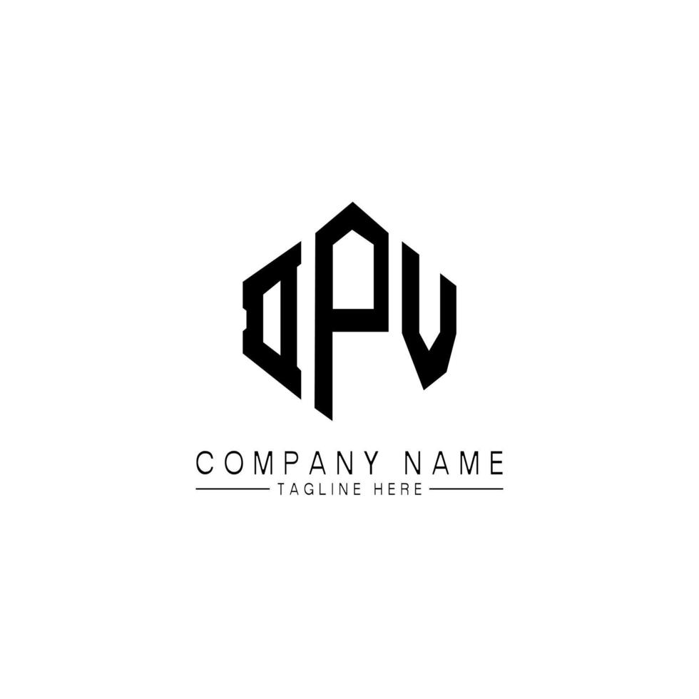 DPV letter logo design with polygon shape. DPV polygon and cube shape logo design. DPV hexagon vector logo template white and black colors. DPV monogram, business and real estate logo.