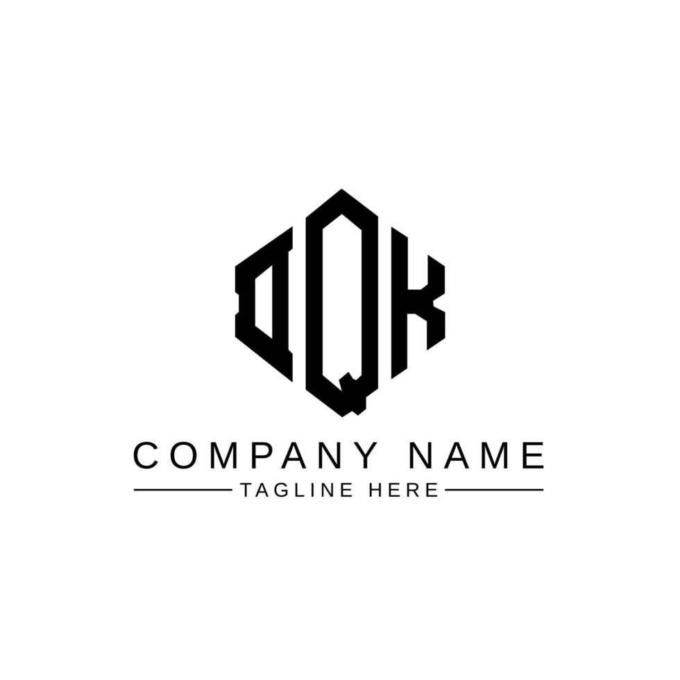 DQK letter logo design with polygon shape. DQK polygon and cube shape logo design. DQK hexagon vector logo template white and black colors. DQK monogram, business and real estate logo.