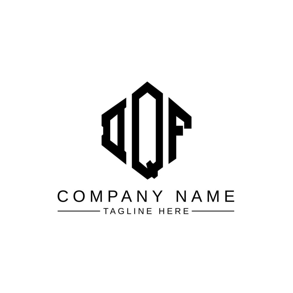 DQF letter logo design with polygon shape. DQF polygon and cube shape logo design. DQF hexagon vector logo template white and black colors. DQF monogram, business and real estate logo.