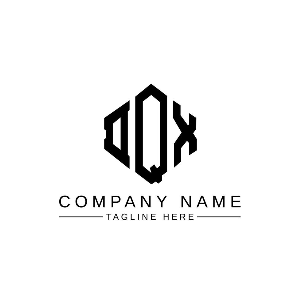 DQX letter logo design with polygon shape. DQX polygon and cube shape logo design. DQX hexagon vector logo template white and black colors. DQX monogram, business and real estate logo.