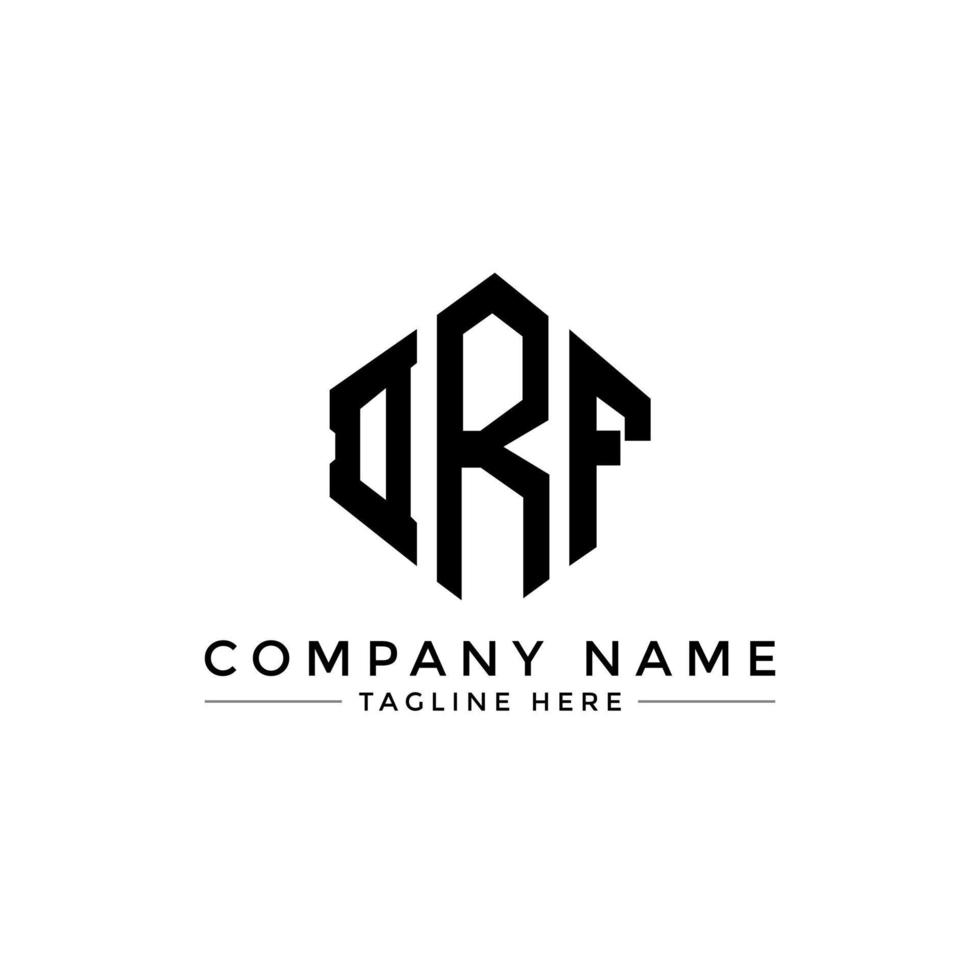 DRF letter logo design with polygon shape. DRF polygon and cube shape logo design. DRF hexagon vector logo template white and black colors. DRF monogram, business and real estate logo.