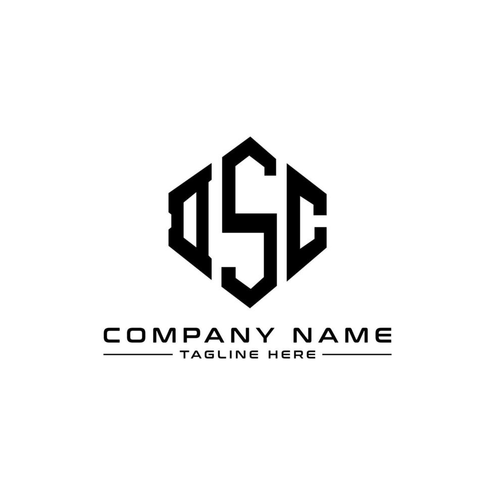 DSC letter logo design with polygon shape. DSC polygon and cube shape logo design. DSC hexagon vector logo template white and black colors. DSC monogram, business and real estate logo.