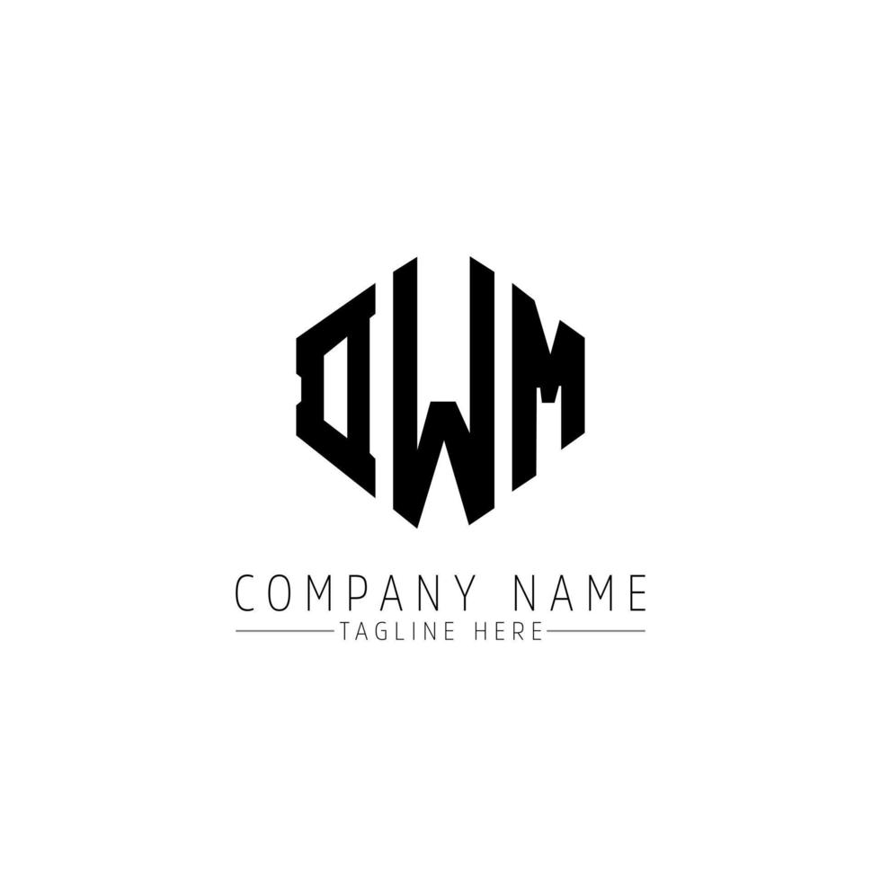 DWM letter logo design with polygon shape. DWM polygon and cube shape logo design. DWM hexagon vector logo template white and black colors. DWM monogram, business and real estate logo.