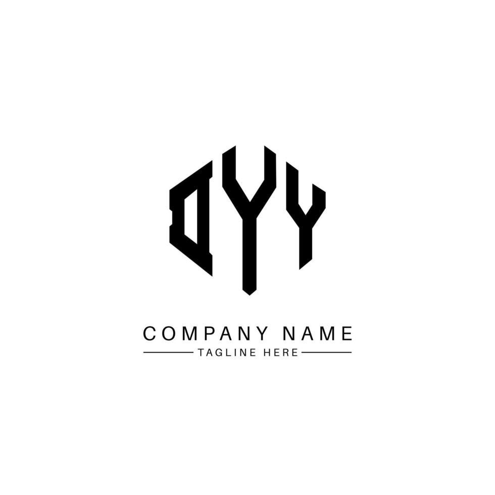 DYY letter logo design with polygon shape. DYY polygon and cube shape logo design. DYY hexagon vector logo template white and black colors. DYY monogram, business and real estate logo.