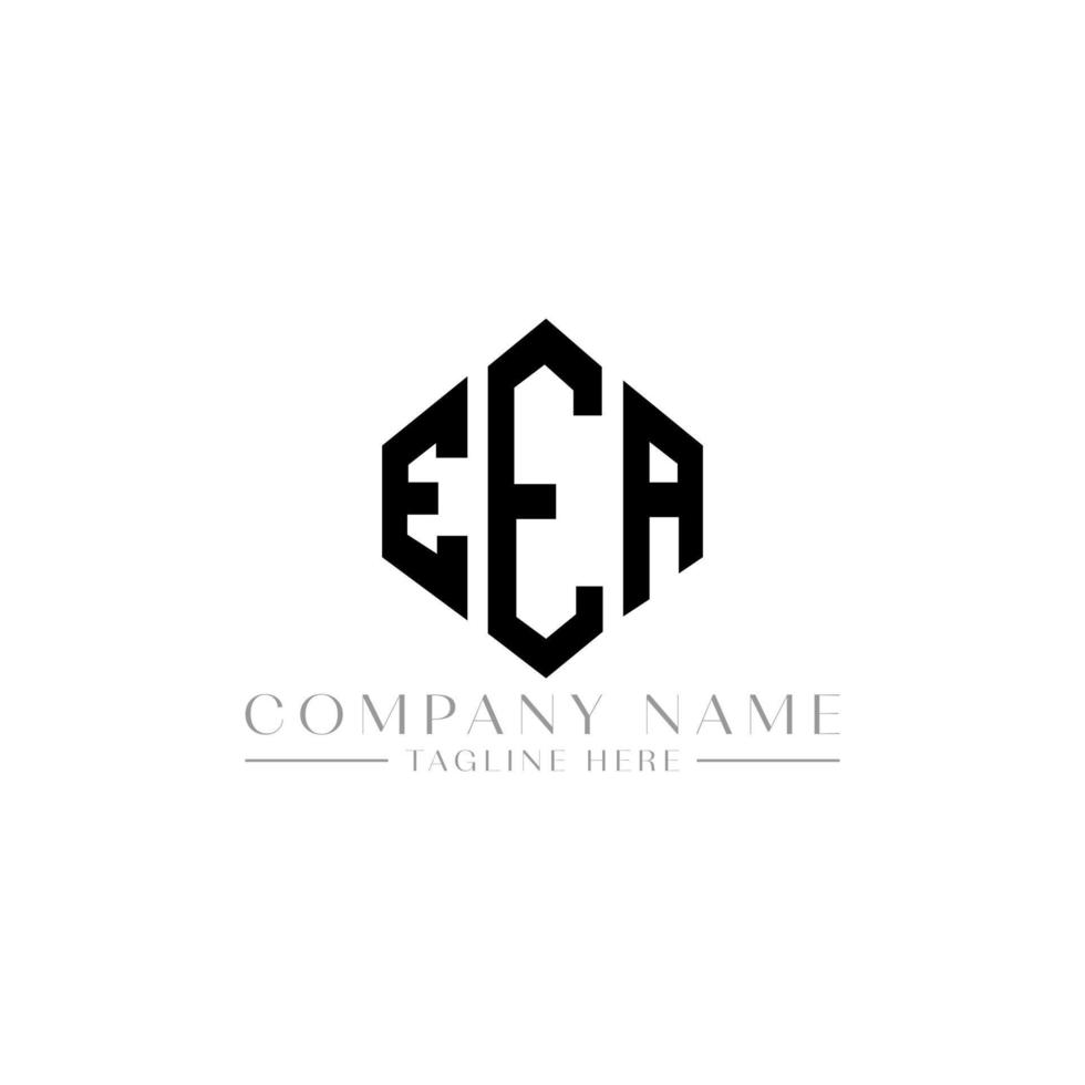 diseño de logotipo de letra eea con forma de polígono. diseño de logotipo en forma de cubo y polígono eea. eea hexágono vector logo plantilla colores blanco y negro. monograma eea, logotipo empresarial y inmobiliario.