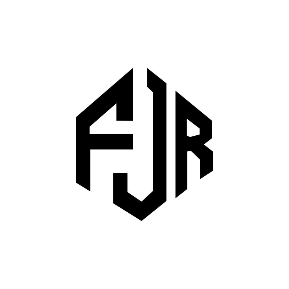 diseño de logotipo de letra fjr con forma de polígono. fjr polígono y diseño de logotipo en forma de cubo. fjr hexágono vector logo plantilla colores blanco y negro. monograma fjr, logotipo comercial e inmobiliario.