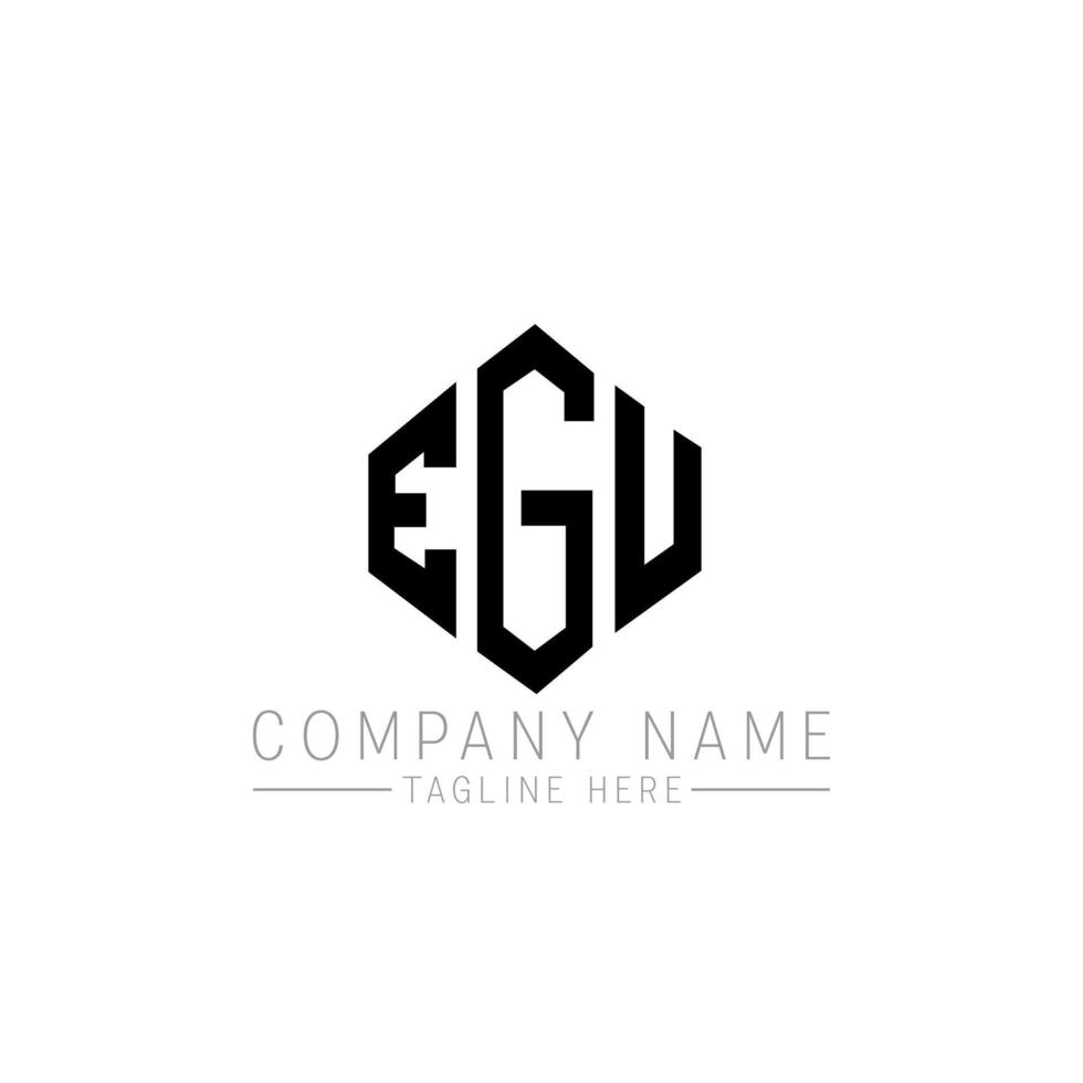EGU letter logo design with polygon shape. EGU polygon and cube shape
